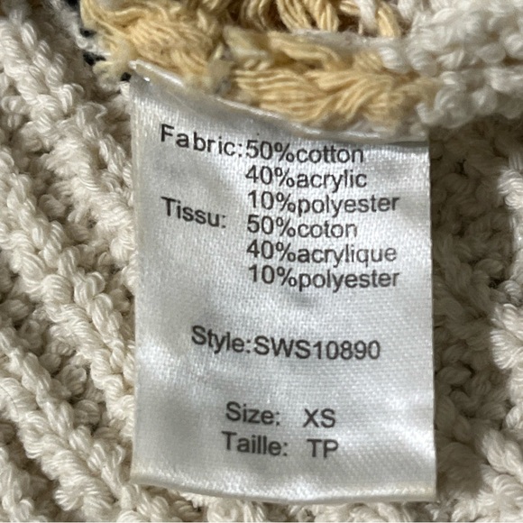 Elan Womens XS Pullover Sweater Top Ruffle Sleeveless Stripe Pullover - Picture 8 of 10